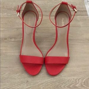 Red leather Aldo straps sandals
